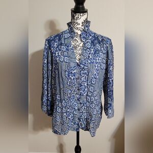 ‎Stunning blue floral blouse